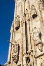 Marble sculpture of the Milan`s Cathedral Italy