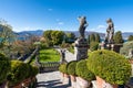 Statues and sculptures decorating the garden of Palazzo Borromeo at Isola Bella in Stresa, Italy