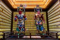 statues on the shelves inside Chinese Buddhist temple. Nanshan Cultural Tourism Zone. Sanya. Hainan Island. China. Asia