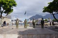 Statues of South Africa`s four Nobel laureates in V&A Waterfront