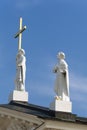 Statues on the roof of the Vilnius cathedral