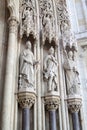 Statues of St. Catherine, St. Florian and St. Cyril, located to right of entrance of Cathedral of Assumption of Blessed Virgin