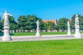 Statues surrounding Prato della Valle in Italian town Padua Royalty Free Stock Photo