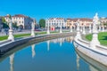 Statues surrounding Prato della Valle in Italian town Padua Royalty Free Stock Photo