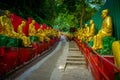 Statues at Ten Thousand Buddhas Monastery in Sha Tin, Hong Kong, China. Royalty Free Stock Photo