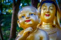 Statues at Ten Thousand Buddhas Monastery in Sha Tin, Hong Kong, China. Royalty Free Stock Photo