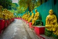 Statues at Ten Thousand Buddhas Monastery in Sha Tin, Hong Kong, China. Royalty Free Stock Photo