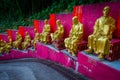 Statues at Ten Thousand Buddhas Monastery in Sha Tin, Hong Kong, China. Royalty Free Stock Photo