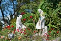 Statues in Tepeyac Garden, La Villa de Guadalupe, Mexico City Royalty Free Stock Photo