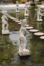 Statues of Tirta Gangga water palace. Karangasem Regency. Bali. Indonesia Royalty Free Stock Photo