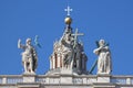 Statues on the top of Saint Peter Basilica facade Royalty Free Stock Photo