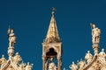Statues on the top of St Mark`s Basilica, Venice, Italy Royalty Free Stock Photo