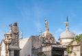 Statues on top of tombs, La Recoleta Cemetery, Buenos Aires, Argentina