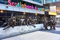 Statues of Toronto Maple Leafs on Legends Row in Toronto