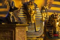Statues of tutankhamun and mythology jackal anup