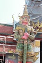 The guardian figure in Wat Phra Kaew in Bangkok, Thailand Royalty Free Stock Photo