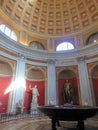 Statues under dome ceiling of palace