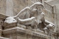 Statues in Venice square of Rome under snow Royalty Free Stock Photo