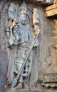 Statues on the walls of Hindu temple Royalty Free Stock Photo