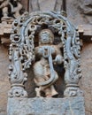 Statues on the walls of Hindu temple Royalty Free Stock Photo