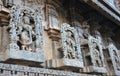 Statues on the walls of Hindu temple Royalty Free Stock Photo