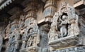 Statues on the walls of Hindu temple Royalty Free Stock Photo