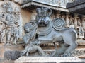 Statues on the walls of Hindu temple Royalty Free Stock Photo