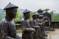 Statues of warriors in Imperial Khai Dinh Royalty Free Stock Photo