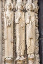 Statues from west facade of Chartres cathedral, France Royalty Free Stock Photo