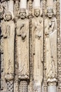 Statues from west facade of Chartres cathedral, France Royalty Free Stock Photo
