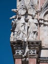 Statues at the west facade of Siena cathedral
