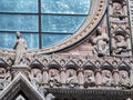 Statues at the west facade of Siena cathedral Royalty Free Stock Photo