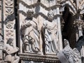 Statues at the west facade of Siena cathedral Royalty Free Stock Photo