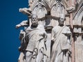 Statues at the west facade of Siena cathedral Royalty Free Stock Photo