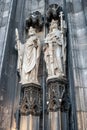 Statues on the Western Facade of the Cologne Cathedral. UNESCO Wold Heritage Site. Royalty Free Stock Photo