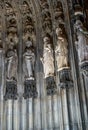 Statues on the Western Facade of the Cologne Cathedral. UNESCO Wold Heritage Site. Royalty Free Stock Photo
