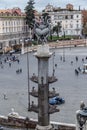 Statues ÃÂ®n People`s Square  Piazza del Popolo  ,  in  Rome, Italy Royalty Free Stock Photo