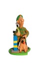 Statuette of border guard with a dog Royalty Free Stock Photo