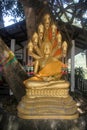 Statuette of Buddha with dragons Buddhist temple in Chiang Mai, Thailand