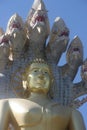 Statuette of Buddha with dragons Buddhist temple in Chiang Mai, Thailand