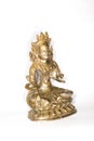 Statuette of Green Tara on a white background Royalty Free Stock Photo