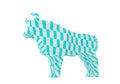 Statuette of a simplified polygonal Striped Bull