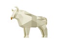 Statuette of a simplified polygonal White Paper Bull, folded paper animal figurine, a symbol of the new year 2021 Royalty Free Stock Photo