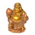 Statuette of a smiling golden Buddha Royalty Free Stock Photo