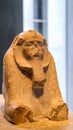 Statuette of Sphinx portrait of Pharaoh Amenemhat III in a museum, Germany Royalty Free Stock Photo