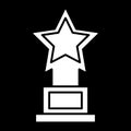 Reward, statuette, star solid icon. vector illustration isolated on black. glyph style design, designed for web and app Royalty Free Stock Photo