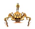 Statuette of wooden scorpion isolated on a white background