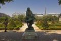 A statue in the manicured garden of Les Invalides Paris