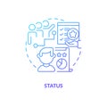 Status blue gradient concept icon