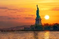 Lady Liberty meets the Sunset Royalty Free Stock Photo